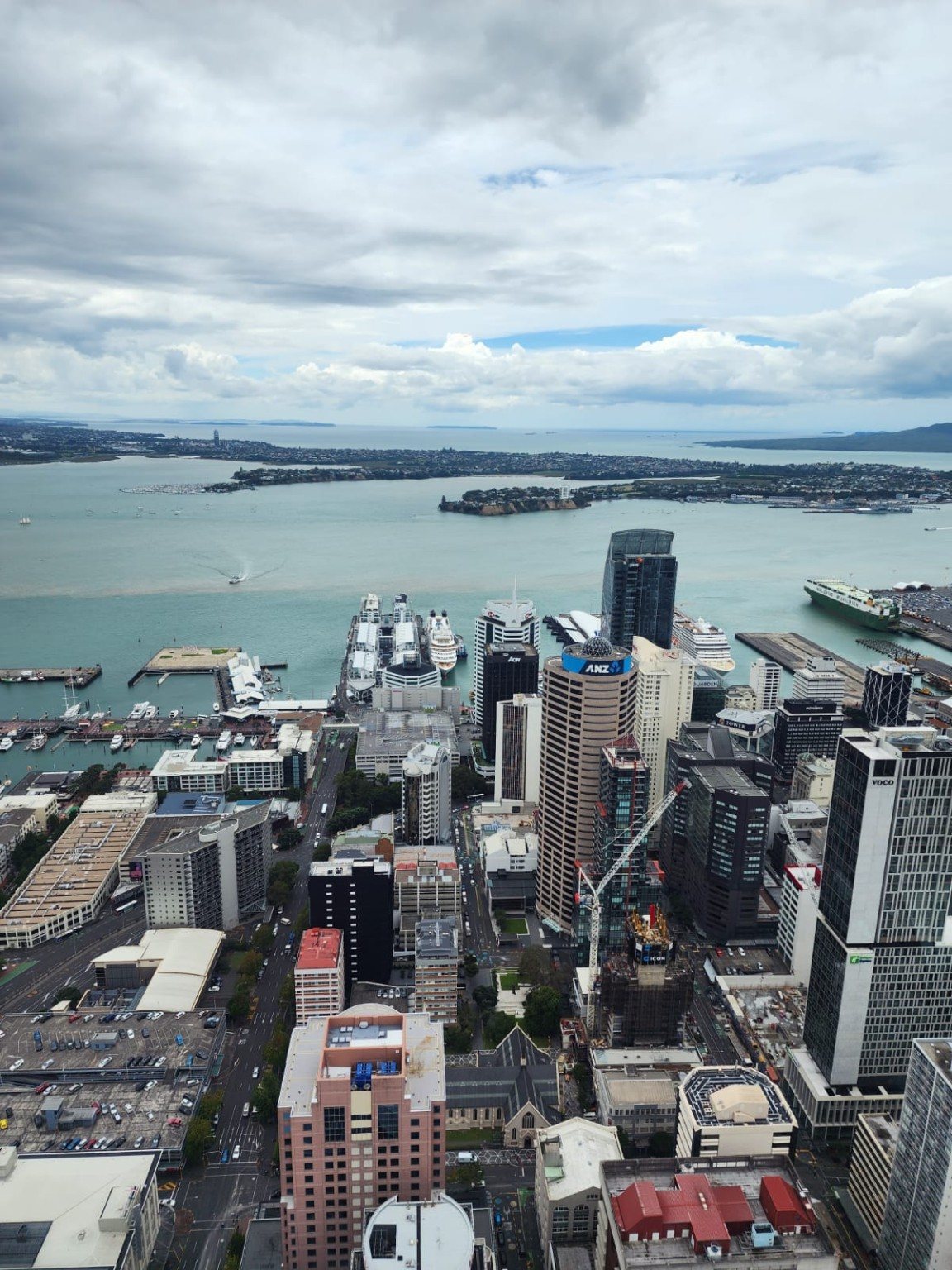 Auckland harbour from above