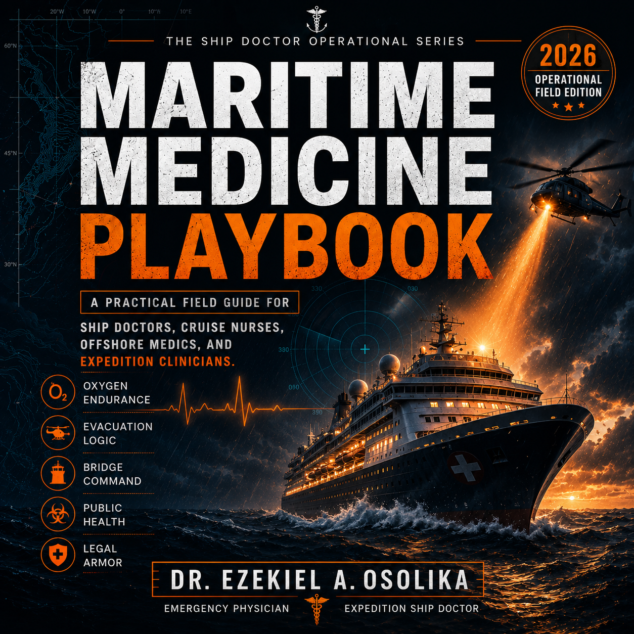 Maritime Medicine Playbook — 3D cover showing the full operational edition for ship doctors and cruise nurses